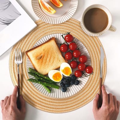 Ronde Onderzetters Set van 6 Stuks - Wasbare, Vlekbestendige en Warmtebestendige Placemats van 30 cm voor Thuis, Restaurant en Buitengebruik