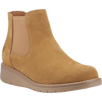 Hush Puppies Leonie Suède Dames Tan Platte Chelsea Boots