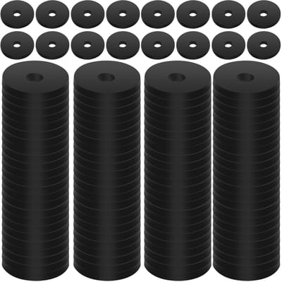 Dailygoods - Prasacco 100 stuks rubberen sluitringen, platte sluitringen, set, duurzaam, slijtvast, zwart, ronde rubberen sluitringen voor elektrische aansluitingen, autoreparaties, apparaatinstallatie