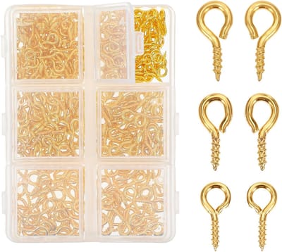 400 stuks 3 maten oogschroeven, kleine schroefogen met opbergdoos, metalen oogschroefhaken, kleine haken voor kleine schroeven, ringbout, oogringen, voor sieraden, hangers, kralen