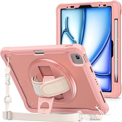 Robuuste Hoes voor iPad Air 11" (M2) 2024 & iPad Pro 11" | Schokbestendig met Polsband en 360° Standaard