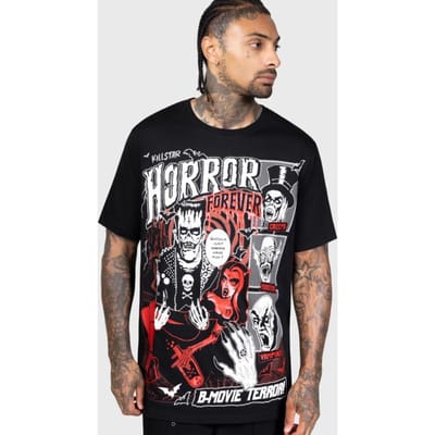 Killstar - Gothic T-shirt - Gothabilly III - Horror Forever T-Shirt - XS tot 3XL - voor Mannen - zwart