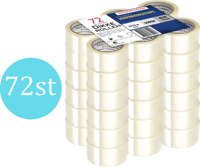 Verpakkingstape Transparant 50mm x 66m - 72 Rollen - PP High Tack Low Noise - Temperatuurbestendig voor Langdurige en Koude Opslag - Asgat 78mm