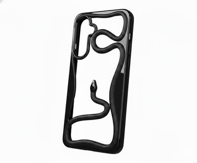 Zwart slang design telefoon hoesje geschikt voor Samsung Galaxy A26 dames en heren met 3D reliëf slang detail, zachte TPU backcover met electroplating rand en effen kleur afwerking