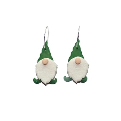 2 Love it Gnoom - Oorbellen - Polymeerklei - Stainless steel - 5 x 2 cm - Groen - Zilverkleurig