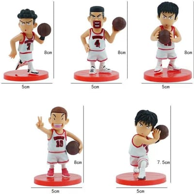 5 STKS Slam Dunk Q Editie Sakuragi Hanamichi Ryukawa Maple Shobei Basketbalteam Poppetje Handgemaakt Ornament Auto Decoratie Speelgoed beige