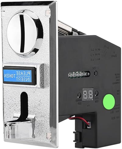 Muntacceptor - Valutaherkenning - Automaten Beheer - 6 Valuta Instelbaar - 14 x 13 x 7 cm - Zwart