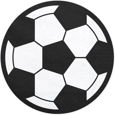 Servetten Voetbal (20st) - Papieren voetbal servetjes voor feestje - 20 stuks Party Deco
