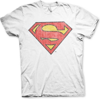 DC Comics Superman Heren Tshirt -S- Washed Shield Wit