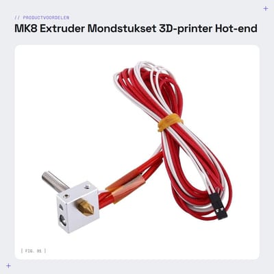 Dailygoods- Extruder-mondstukset 0,4 mm - Aluminium Verwarmingsblok - Roestvrijstalen Buis 30 mm - 3D-printer Hot-end - Verbeterde Thermistor - Probleemloos Printen - 3D-printer Hotend