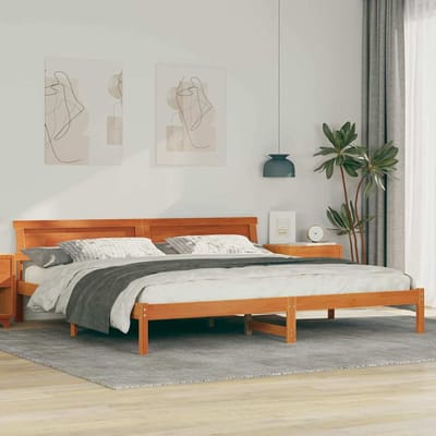 vidaXL - Bedframe - Wasbruin - 180 - x - 200 - cm - Massief - grenenhout