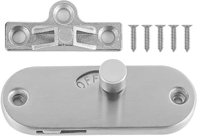 Dailygoods- Schuifdeurslot 90° Hoekmontage - Draagbaar Deurslot - Privacy Deurslot - Geschikt voor Houten/Aluminium Deuren - Eenvoudige Installatie - Inclusief Schroeven