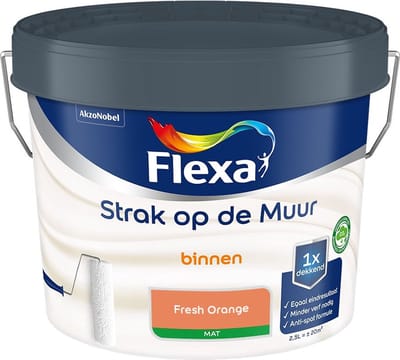 Flexa - Strak Op De Muur Binnen Mat - Fresh Orange - Mengverf - 2,5 L