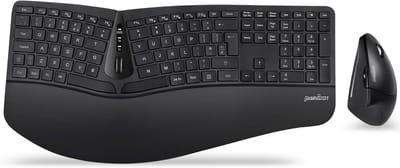 Ergonomisch Draadloos Split Toetsenbord met Verticale Muis Combo, Inclusief Polssteun