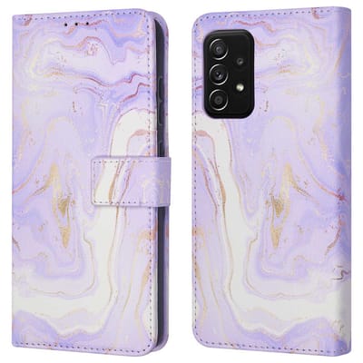 imoshion Hoesje - Geschikt voor Samsung Galaxy A52 (4G) / A52s / A52 (5G) - Design Bookcase smartphone - Purple Marble