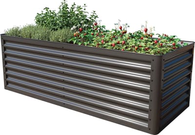 PRIMEYARD Moestuinbak LUCA antraciet stalen constructie 180x75x60 cm