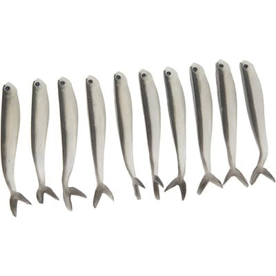 10pcs Leurres Souples Silicone Réalistes Double Couleur Appâts Artificiels Accessoires de Pêche gray