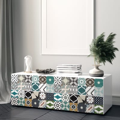 Decoratieve meubelstickers - 30 authentieke Selena cementtegel meubelstickers - 30 stickers 20x20cm