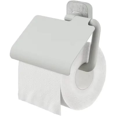 Tiger Toiletrolhouder Tado - Metaal / Kunststof - Met Klep - Lichtgrijs / Betonlook