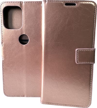 Portemonnee Book Case Hoesje Geschikt voor: Motorola Moto G100 -  rosegoud