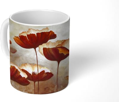 Mok - Koffiemok - Schilderij - Bloemen - Olieverf - Planten - Mokken - 350 ML - Beker - Koffiemokken - Theemok