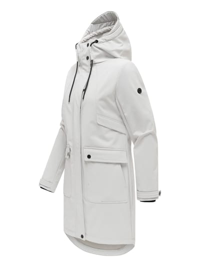 Navahoo dames softshell tussenjas Morgennebel met capuchon