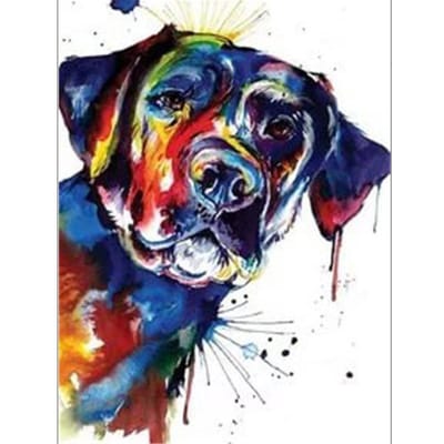 Peinture de diamant en strass, nouveau décor de chien pour la maison, image d'animal en mosaïque, Art du diamant 20X30CM black