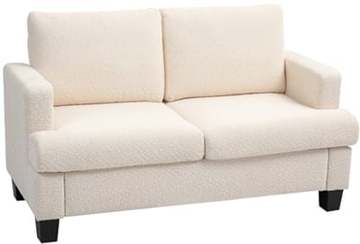 Tweezitsbank - Compacte bank - Woonkamer - Afneembare kussens - 140 cm breed - Beige