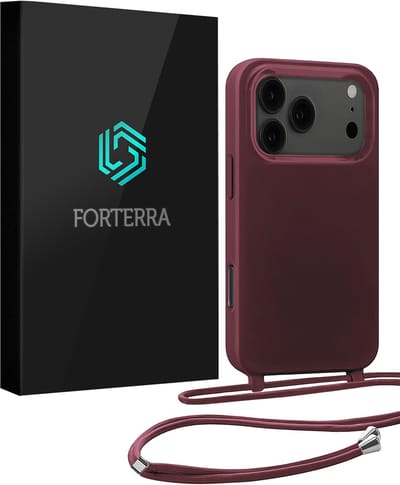 Hoesje Geschikt voor iPhone 17 Pro Case Siliconen Hoes Met Koord - Hoes Geschikt voor iPhone 17 Pro Met Telefoonkoord Hoesje Backcover - Aubergine