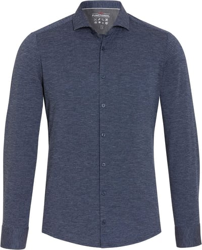 Pure The Functional Shirt Patroon Antraciet - Maat 39 - Heren - Overhemden Casual