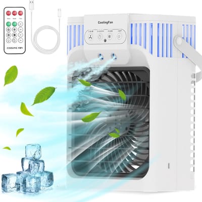 Mobiele Airco Zonder Afvoer - Mobiele Aircooler Draagbare Airco - Mobiele Airco voor Slaapkamer met 3 snelheden- Wit
