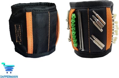 Magnetische Polsband - Armband voor Schroeven - Klus Polsband - Armband met Magneten - Klein Gereedschap - Monteur - Reparatie - Klussen - Bouwen - Doe het Zelf - Houtbewerking - Hobby - Verbouwing - Verstelbaar - Sterke Magneten - Zwart