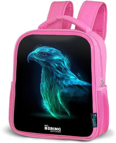 NoBoringSuitcases.com® - Rugzak roze - Schooltas meisjes - Digitale adelaar in profiel - Kinder rugtas meisje - Boekentas kind - Kinderrugzak voor school - Schoolrugzak
