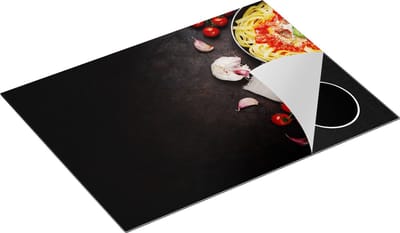 Chefcare Inductie Beschermer Spaghetti met Groentes en Wijn - 70x50 cm - Afdekplaat Inductie - Kookplaat Beschermer - Inductie Mat