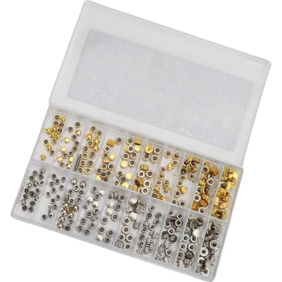 Ensemble de 300 pièces de couronnes de montre en acier inoxydable Pièces de rechange Couronne de montre pour horlogers professionnels Réparateurs de montres white