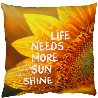 Sierkussens - Kussentjes Woonkamer - 50x50 cm - Zonnebloem - Close up - Geel - Quote