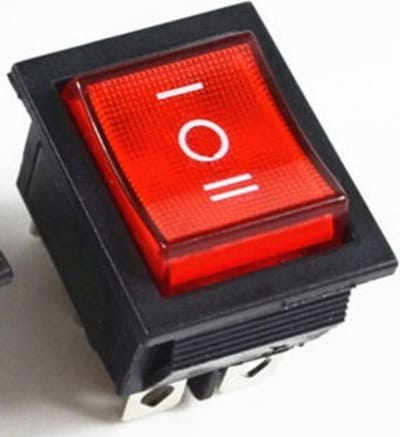 ES17-06.ro : 4x KCD4 2 standen Wipschakelaar rood, 6 pins, met afdekkapje