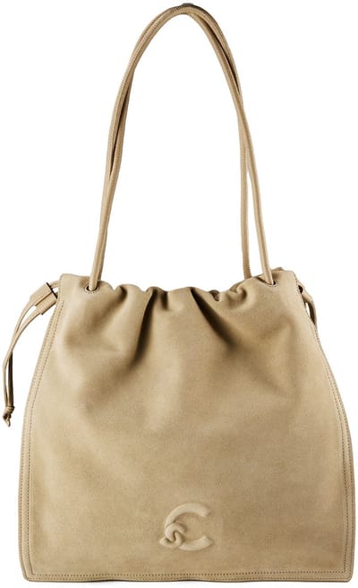 COCCINELLE Leren schoudertas Dulse Suede Shoulderbag Sandshell / Sandshell beige