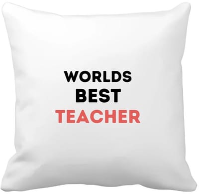 Akyol - worlds best teacher Kussen hoes - Docent - de beste leraar/lerares - juf - meester - verjaardagscadeau - verjaardag - cadeau - afscheidscadeau - geschenk - leuke cadeau - kado - gift - juffendag - meesterdag - 40 bij 40 cm