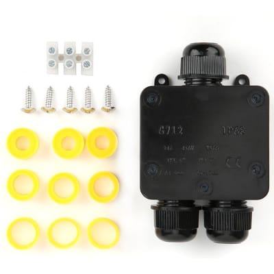 Waterdichte Verbindingsdoos Zwart 3-weg Y-vormig Plastic Kabelconnector Behuizing IP68