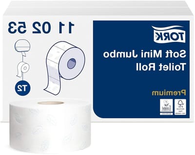 Toiletpapier Mini Jumbo - Zacht papier - Sanitaire voorzieningen - Duurzaam en zacht - 12 rollen - Wit