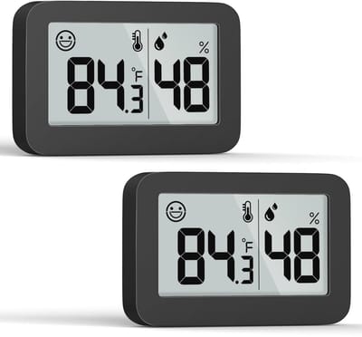 Mini Hygrometer en Thermometer voor Binnen - Digitale Temperatuur- en Vochtigheidsmeter voor Humidors, Kassen, Babykamers, Kelders en Reptielen