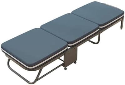 Opvouwbaar Bed - Gastenbed Slaapbank - Ruimte Besparen - Verstelbare Rugleuning - 65cm Breed - Blauw