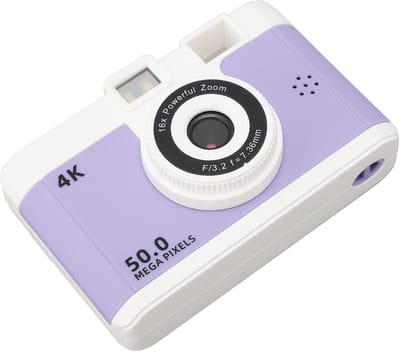 5080p 1080p digitale camera, dubbele camera's, compacte kleine camera met 8x digitale zoom, 2,4 inch scherm, 800 mAh-batterij voor reisfotografie - met 32GB geheugenkaart (paars)