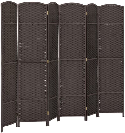 HOMCOM Kamerverdeler Polypropyleen, Grenenhout 240L x 1,6B x 170H cm Bruin