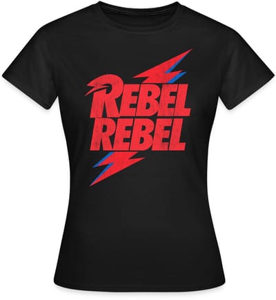 David Bowie Rebel Rebel Met Bliksem T-Shirt Dames