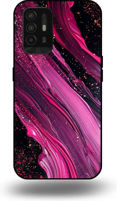 Smartphonica Telefoonhoesje geschikt voor OPPO A94 5G met marmer opdruk - TPU backcover case marble design - Paars Roze geschikt voor Oppo A94 5G