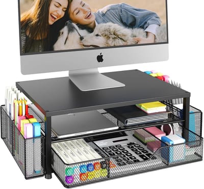 2-Laags Bureauorganizer met Lade en Pen Houders - Perfecte Kantoorbureau Accessoires
