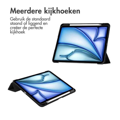 imoshion Tablet Hoes - Geschikt voor Apple iPad Air 13 inch (2025) M3 / Air 13 inch (2024) M2 - Trifold Hardcase Bookcase - Zwart
