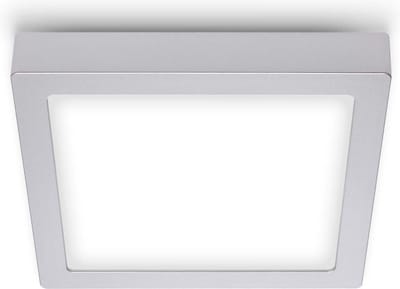 Briloner LeucBriloner Leuchten - LED opbouwlamp, plafondlamp, plafondlamp 16,5 watt, 1.600 lumen, 4.000 kelvin, vierkant, chroom-mat